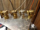 4 Antique Justrite Xray Brass Carbide Miner s Lamp All Different Nice Spade Nick