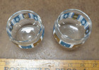 2 Vintage Mcm Culver Punch Glass Turquoise Gold White Atomic