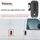 Rlb-hilon Exterior Sliding Door Handle Rear Passenger Side Compatible Black 