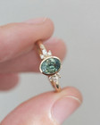 Green Teal Montana Sapphire Ring Vintage Teal Sapphire Ring Oval Cut Teal Ring