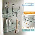 Glass Shower Shelves  2 Tier Tempered Glass Corner Shelf Shower Organizer Wit   