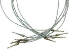 Shiny Silver Corded Bolo Tie Strings With Decorative Tips 38  - Lot Of 5