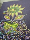 Marq Spusta Flower It Up 5x7 Signed Mini Screen Print On Flat Purple