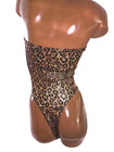 New One Piece Tube Style Thong Bodysuit Dancer Slingshot Leopard Lace Hologram