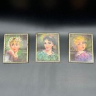 Vintage Wall Hanging Prints Pretty Ladies 1950s Floral Framed Art Retro Decor
