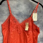Vanity Fair 60s Wildfire Red Nylon 36 Full Slip Lace Trim Nwt Rockabilly New