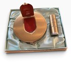Vtg 40s-50s Compact And Lipstick Set Iob Luzier s Gift Set No 17 Excellent Cond