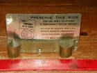 Vintage 1950s Bell System Out Of Service Sign Pay Phone Telephone