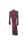 Vintage 50s Pilgrim Smoking Jacket Kimono Robe Purple Red Satin Large