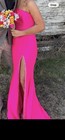 Pink One-shoulder Formal Dress  Prom Dress With Side Slit And Rhinestone Trim