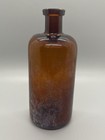 Amber Glass Apothecary Medicine Bottle Whitall Tatum W T Co Stopper Top 6 5 