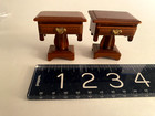 Vintage Dollhouse Miniatures  Two Victorian Style Wooden Side Tables bedroom liv