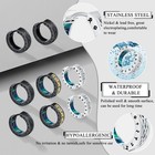 Stainless Steel Mens Hoop Earrings Black Silver Viking Rune Norse Celtic For