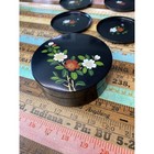 Vintage Otagiri Japan Floral 7 Piece Coaster Set Handmade 50s Floral Japan Mcm