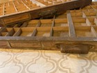 Antique Wooden Printer Drawer Divided Sections 