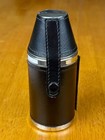 Vintage Hunters Stainless Steel Hip Flask W  2 Cups   Black Leather Case cover