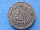 1577  Brazil Reform 100 Reis 1886 Good Grade   4 50