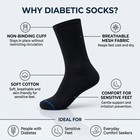 6 Pairs Diabetic Crew Cotton Socks Men Circulatory Health Non Binding Size 9-15