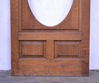 Solid Oak Front Entry Door W Oval Glass Cutout   Never Used   80  X 42  X 1 3 4 