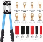 Battery Cable Lug Crimping Tool Kit  wire Crimper For Awg 10-1 0 60pcs Wire Lugs
