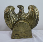 Vintage 1776 Metal Brass American Eagle Bookend Colonial Virginia Figurine 1972