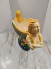 Victorian Majolica Style Pottery Centerpiece Mermaids Antique Fruit Figurehead