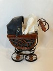 Vintage Miniature Baby Doll Buggy Stroller Carriage Toy Collectible Display 9 