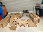 Vintage Wooden Train Track Lot Thomas Brio Compatible Trains Accessories 80  Pc