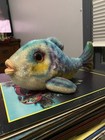 Vintage 1950 s 1960 s Steiff Mohair Tropical Fish Flossy W  Button