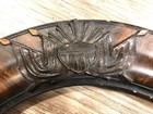 Antique Victorian   Civil War Large Picture Frame Oval Ornate Tiger Wood W gold