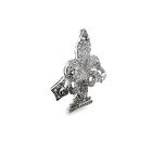 Antique Diamond 14k Gold Silver-topped Fleur De Lis Brooch
