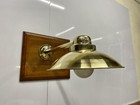 Vintage Brass Nautical Outdoor Wall Light   Original Shade   White Glass Fixture