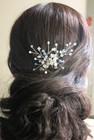Oversized Bridal Crystal Bead Wire Hairpin  Wedding Crystal Big Floral Hairpiece