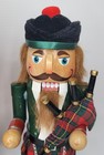 Scottish Nutcracker Set Of 2 Bagpiper   Drummer 13    Tartan Plaid Wood Christmas