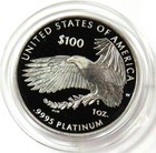 2021 W Platinum Usa  100 Proof 1oz Freedom Of Religion American Eagle In Capsule