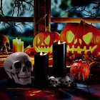 7    X 3    Flameless Candles  Flickering Moving Flame Led Candles  Battery Black