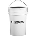 Baseball Express Empty Ball Bucket With Padded Lid White