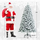6ft Premium Snow Flocked Hinged Artificial Christmas Tree Unlit With Metal Stand