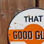Vintage That Good Gulf Gasoline Pump Plate Porcelain Enamel Metal Sign 6 
