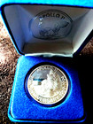 1973 Turks And Caicos Islands 20 Crowns Silver Proof Apollo 11 25th Anniversary 