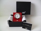 Montblanc Travel Alarm Clock - Leather Cover - Polished Palladium Case - Ex Cond