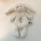 Lot Of 2 Little Jellycat Cream Pink Bunny Rabbit Chime Rattle Grabber Ring Plush