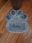 Pet Memorial Garden Stone Personalized Name Year Dog Cat Paw Print Grave Marker