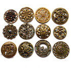 Lovely Victorian Era Medium Metal Buttons Art Nouveau Florals  Steel   More
