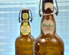 Lot Of 2 Vtg Grolsch Brown Glass Beer Bottles W  Porcelain Flip Top Swing Cap