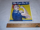 Vintage   rosie The Riveter  We Can Do It  War Woman 9  Porcelain Metal Gas Sign