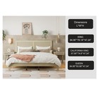 Solid Wood California King Bed Frame With Rattan Headboard