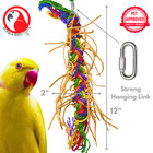 Bonka Bird Toys 2629 Large Leather Braid Chew Preen Pull Tug Parrot Cage Toy Pet