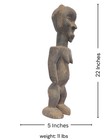 Hemba Female Statue     African Tribal Wooden Sculpture     Handcarved Congo Art 