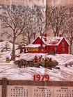 Vintage 1979 Winter Farmhouse Calendar Towel New Unused 